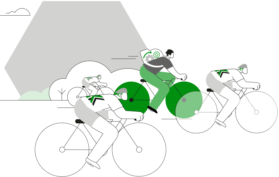 Illustration d'un ploton de cycliste